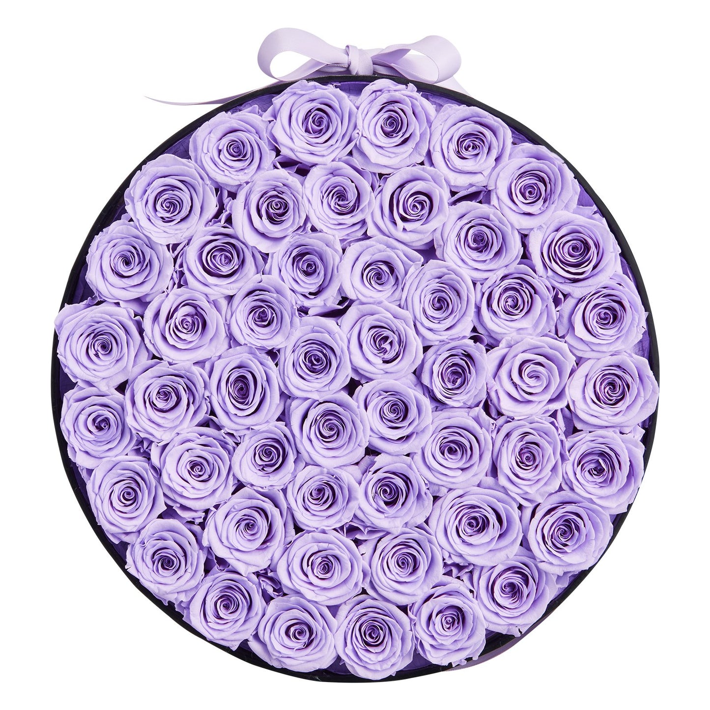 Ewige Blumen, 50 konservierte Rosen in einer Box, Unsterblicher Blumenstrauß, Geburtstagsgeschenk für Frauen, Ehefrauen, Mütter, Jahrestag, Valentinstag, Weihnachten, Lavendel-Lila