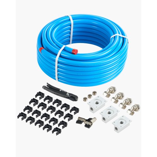 Druckluftschlauch-Set, 30,5 m x 19 mm, HDPE-Aluminium, auslaufsicher, druckbeständig und einfach zu installieren, für Garagen und Werkstätten, blau