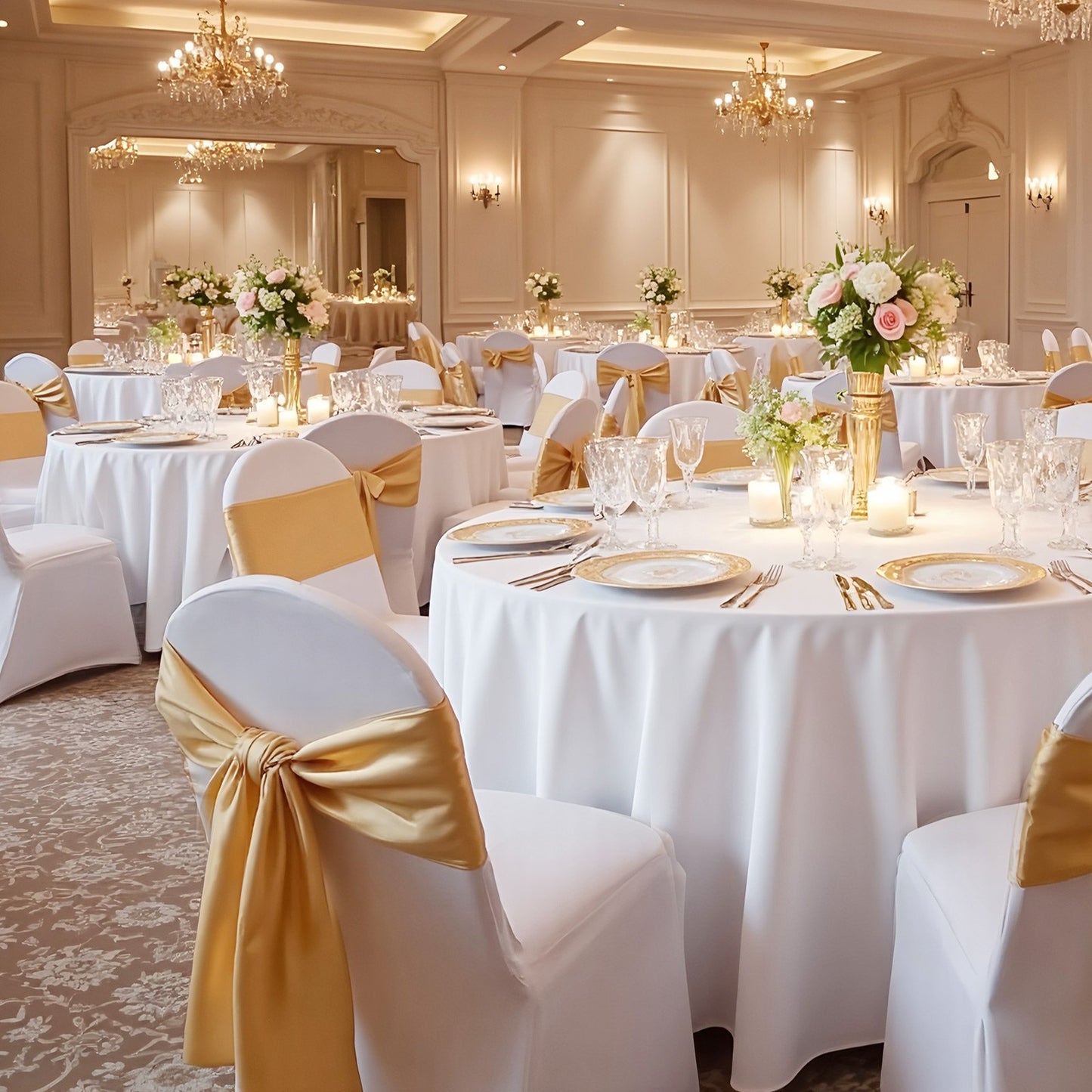 150 weiße Stuhlhussen aus Polyester-Spandex-Gemisch, dehnbare Überzüge für Hochzeitsfeiern, Bankette und andere festliche Anlässe, passend für Stühle mit Maßen bis zu 45 x 46 x 77 cm (17,72 x 18,11 x 30,31 Zoll).