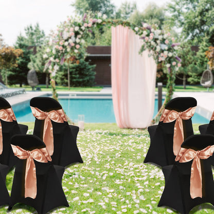 Stretch-Spandex-Klappstuhlhussen, universell passende Stuhlhussen, abnehmbare und waschbare Schutzhüllen, für Hochzeiten, Feiertage, Bankette, Partys, Feste und Essgelegenheiten (100 Stück, Schwarz)
