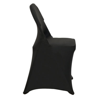 Stretch-Spandex-Klappstuhlhussen, universell passende Stuhlhussen, abnehmbare und waschbare Schutzhüllen, für Hochzeiten, Feiertage, Bankette, Partys, Feste und Essgelegenheiten (100 Stück, Schwarz)