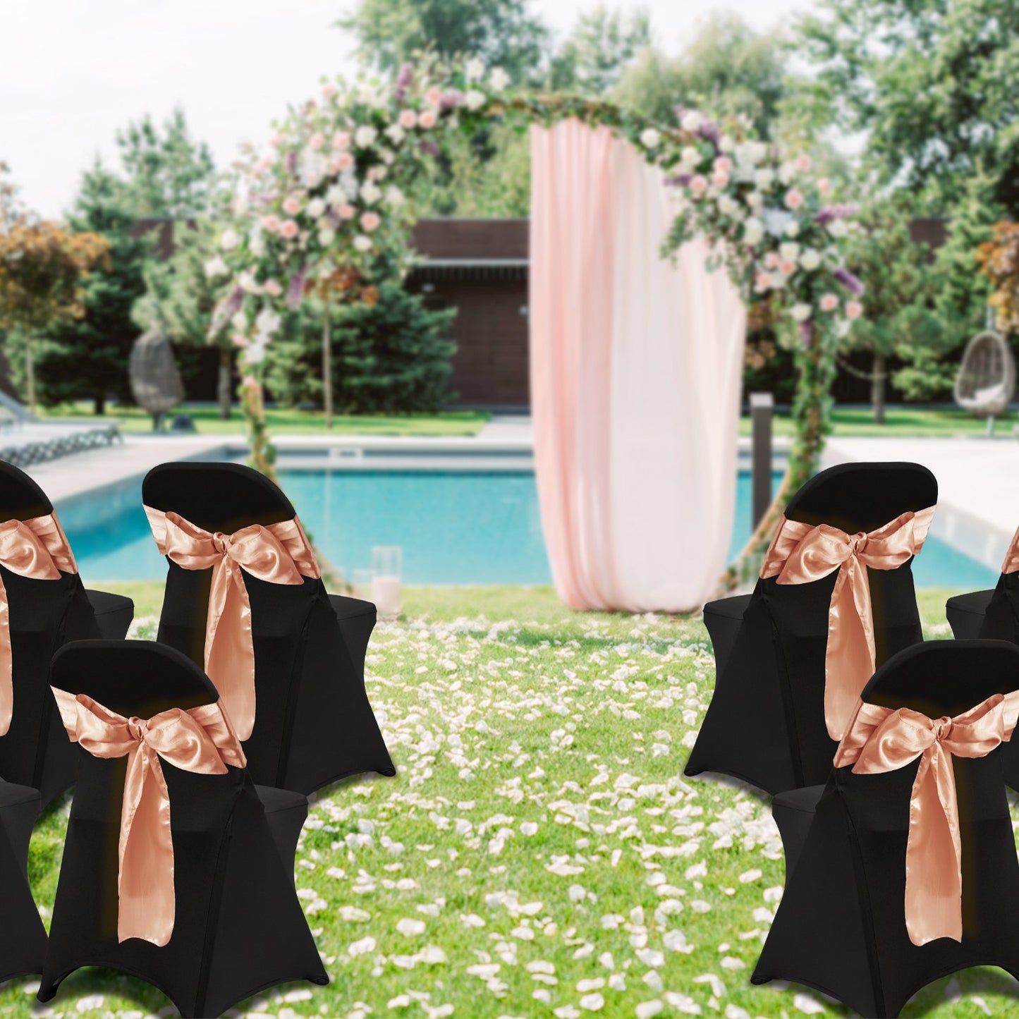 Stretch-Spandex-Klappstuhlhussen, universell passende Stuhlhussen, abnehmbare und waschbare Schutzhüllen, für Hochzeiten, Feiertage, Bankette, Partys, Feste und Essgelegenheiten (30 Stück, Schwarz)