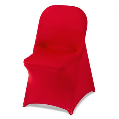 50 Pcs Red Chair Covers, Polyester Spandex Chair Cover, Stretch Slipcovers for Wedding Party Dining Banquet Flat-Front Chair Covers, Fits Chair Measures up to 17.72 x 18.11 x 30.31 inch