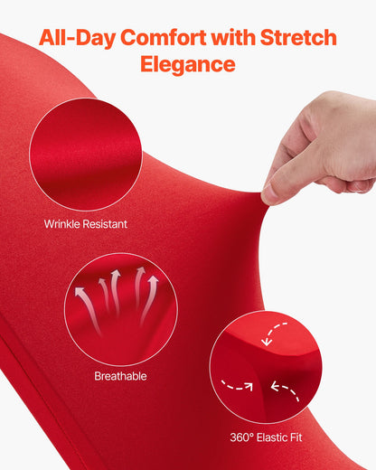 50 Pcs Red Chair Covers, Polyester Spandex Chair Cover, Stretch Slipcovers for Wedding Party Dining Banquet Flat-Front Chair Covers, Fits Chair Measures up to 20.08 x 17.72 x 37.4 inch