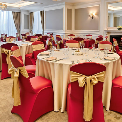 50 Pcs Red Chair Covers, Polyester Spandex Chair Cover, Stretch Slipcovers for Wedding Party Dining Banquet Flat-Front Chair Covers, Fits Chair Measures up to 20.08 x 17.72 x 37.4 inch