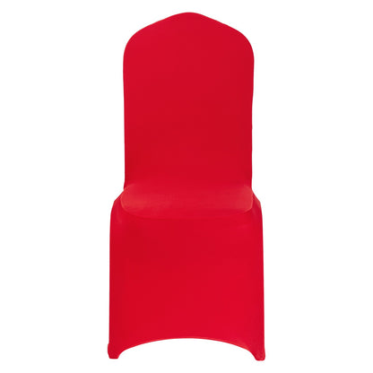 50 Pcs Red Chair Covers, Polyester Spandex Chair Cover, Stretch Slipcovers for Wedding Party Dining Banquet Flat-Front Chair Covers, Fits Chair Measures up to 20.08 x 17.72 x 37.4 inch
