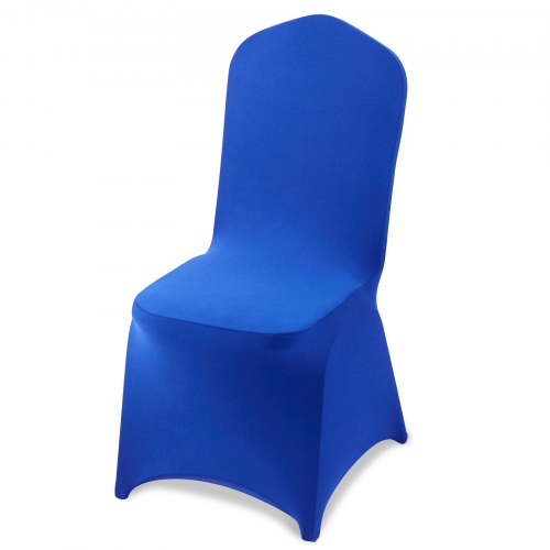 50 Stück königsblaue Stuhlhussen, Polyester-Spandex-Stuhlhussen, Stretch-Überzüge für Hochzeitsfeiern, Bankette, Stuhlhussen mit flacher Vorderseite, passend für Stühle mit Maßen bis zu 51 x 45 x 95 cm