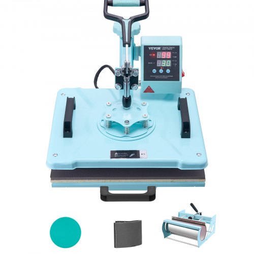 Transferpresse, 30 x 38 cm, 5-in-1-Transfermaschine mit 887 ml Becherpresse, 360°-Schwenkfunktion für T-Shirts, präzise digitale Steuerung, für T-Shirts, Tassen, Hüte und Teller, Grün