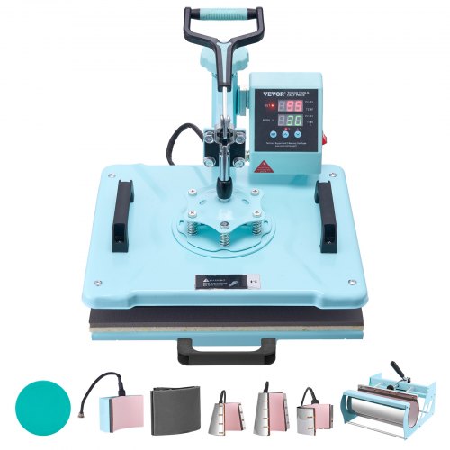 Transferpresse 300 x 380 mm 8 in 1 mit 850,5 g Trommelpresse für T-Shirts, Grün