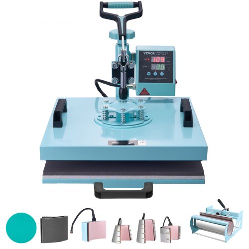 Transferpresse 38x38 cm 8-in-1 mit 850,5 g Trommelpresse für T-Shirts, Grün