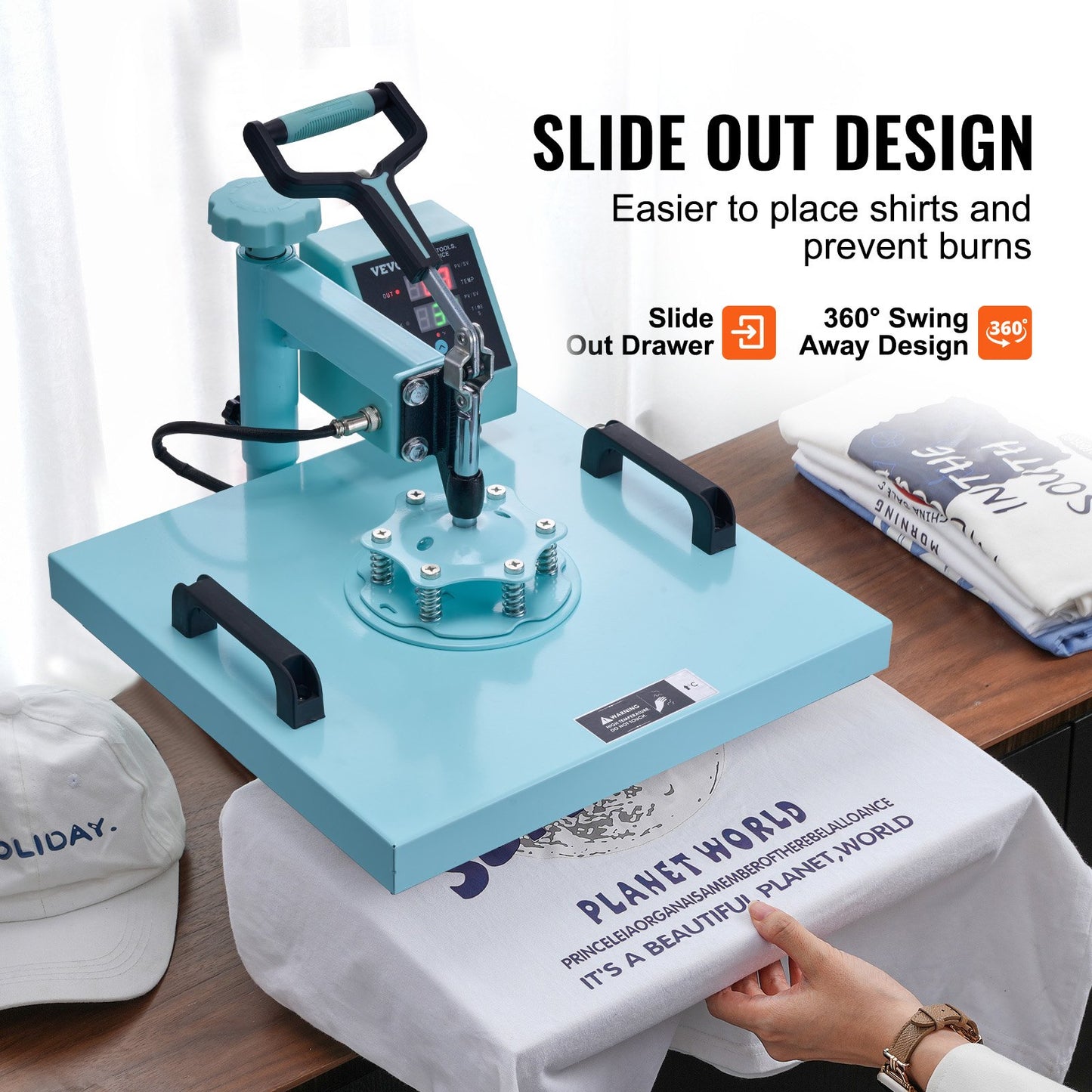 Heat Press Machine 38x38 cm 8 in 1 with 850.5 g Tumbler Press T-Shirts Green