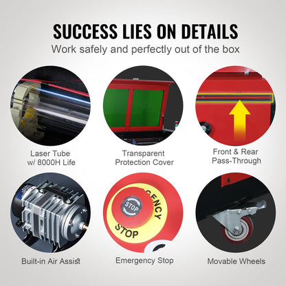 130-W-CO₂-Lasergravierer, 89 x 140 cm (35 x 55 Zoll), 500 mm/s (19,7 IPS) Laserschneidmaschine mit 2-Wege-Luftunterstützung, kompatibel mit LightBurn, CorelDRAW, AutoCAD, Windows, Mac OS, Linux, für Holz, Acryl, Stoff und mehr