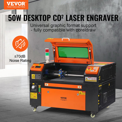 50W CO2 Laser Engraver, 30 x 51 cm(12 x 20 in), 500 mm/s(19.7 IPS) Laser Cutter Machine with 2-Way Pass Air Assist, Compatible with LightBurn, CorelDRAW, AutoCAD, Windows, Mac OS, Linux, for Wood Acrylic Fabric More