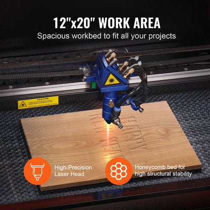 50W CO2 Laser Engraver, 30 x 51 cm(12 x 20 in), 500 mm/s(19.7 IPS) Laser Cutter Machine with 2-Way Pass Air Assist, Compatible with LightBurn, CorelDRAW, AutoCAD, Windows, Mac OS, Linux, for Wood Acrylic Fabric More