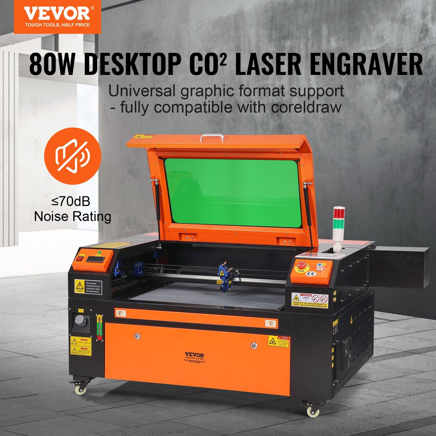 80W CO2 Laser Engraver, 51 x 71 cm(20 x 28 in), 500 mm/s(19.7 IPS) Laser Cutter Machine with 2-Way Pass Air Assist, Compatible with LightBurn, CorelDRAW, AutoCAD, Windows, Mac OS, Linux, for Wood Acrylic Fabric More