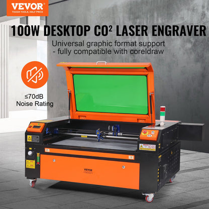 100W CO2 Laser Engraver, 61 x 89 cm(24 x 35 in), 500 mm/s(19.7 IPS) Laser Cutter Machine with 2-Way Pass Air Assist, Compatible with LightBurn, CorelDRAW, AutoCAD, Windows, Mac OS, Linux, for Wood Acrylic Fabric More