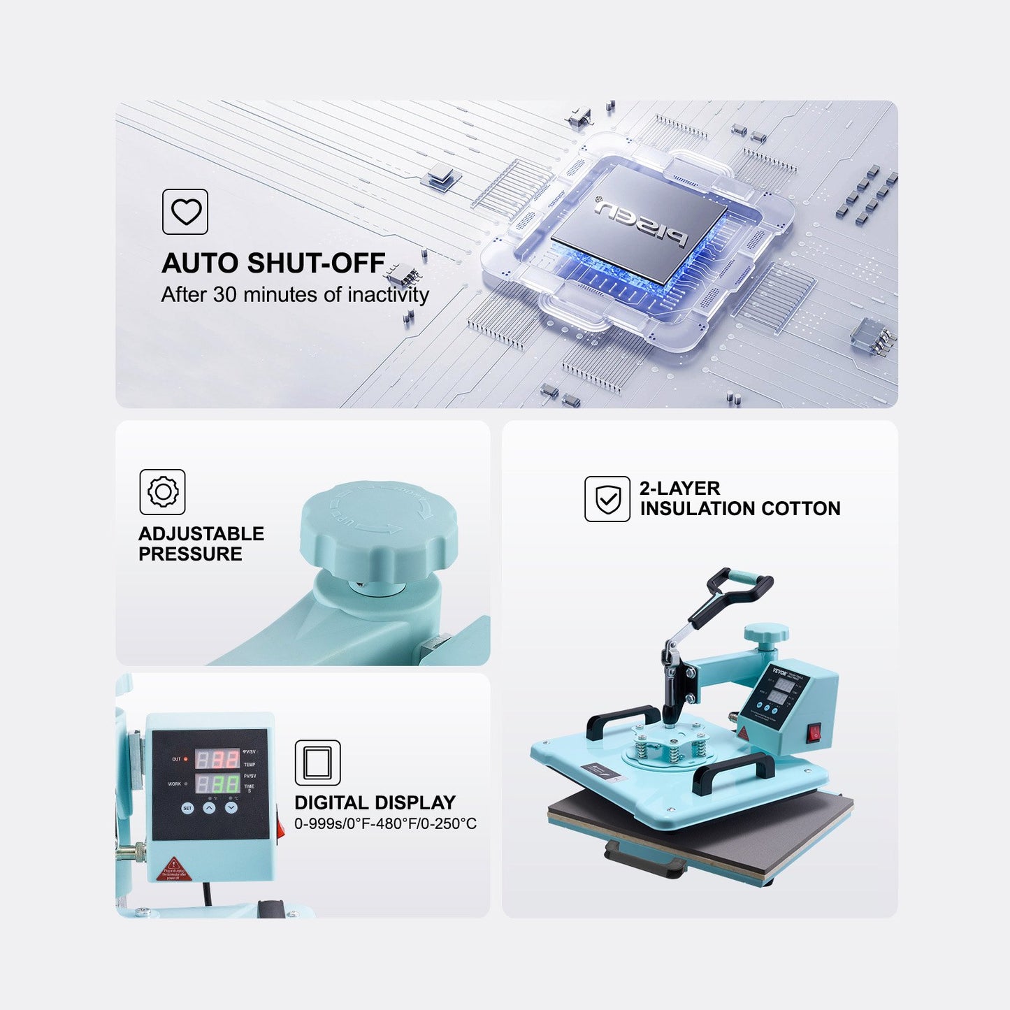 Transferpresse 30,5 x 38,1 cm 2-in-1-Transfermaschine für T-Shirts und Mützen