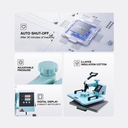 Transferpresse 30,5 x 38,1 cm 2-in-1-Transfermaschine für T-Shirts und Mützen
