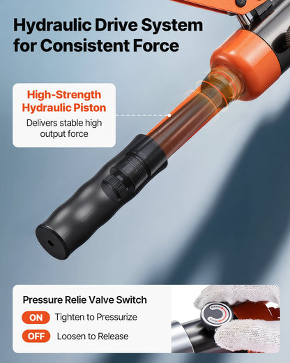 Hydraulic Pipe Crimping Tool, PEX & Aluminum-Plastic Tube Fittings Crimper with TH16 TH20 TH26 TH32 Jaws & Carrying Case, Press Crimper Tool Kit for Plumbing Repairs & Installations