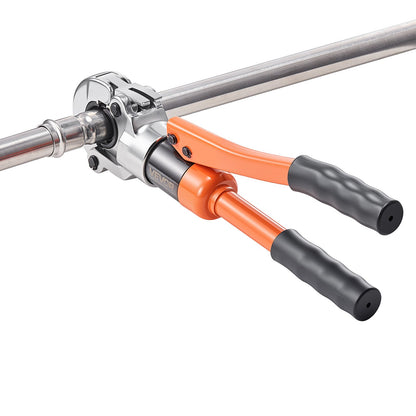 Hydraulisches Rohrverpresswerkzeug, Edelstahl-Rohrverschraubungs-Verpresszange mit Backen V12, V15, V18, V22, V28 und Tragekoffer, Pressverpresswerkzeug-Set für Sanitärreparaturen und -installationen