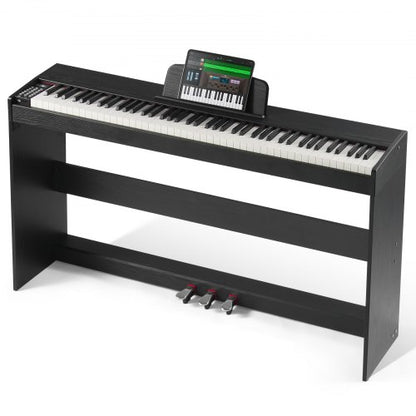 Gewichtetes Digitalpiano, 88 vollgewichtete Tasten, elektrisches Klavier mit zwei Tastaturen und Lautsprechern, einfacher Schrank mit Kopfhöreranschluss, 200 Klangfarben und Rhythmen, unterstützt Bluetooth/USB/MIDI, für Anfänger