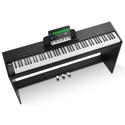 Gewichtetes Digitalpiano, 88 vollgewichtete Tasten, elektrisches Klavier mit zwei Tastaturen und Lautsprechern, einfacher Schrank mit Kopfhöreranschluss, 200 Klangfarben und Rhythmen, unterstützt Bluetooth/USB/MIDI, für Anfänger