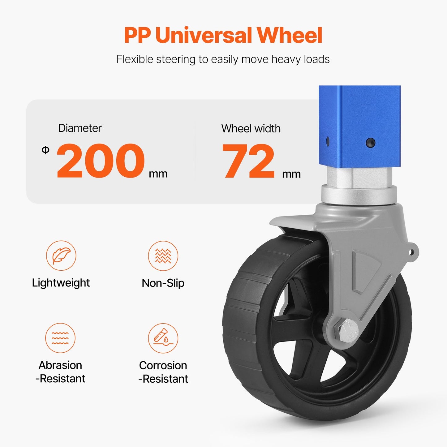 Trailer Jack with Wheel, 1600 lbs Heavy Duty Swivel Boat Trailer Jack PP Single Wheel, 10" Lift, Bolt-on Trailer Tongue Jack with Ergonomic Handle for RV, Boat, Horse Trailer, Utility Trailer