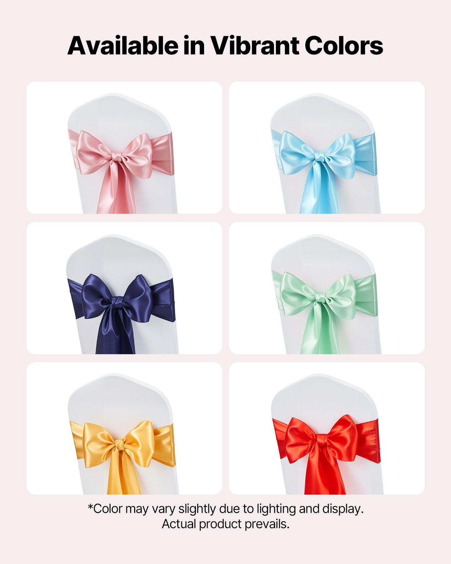 Satin-Stuhlschleifen, 50 Stück, 7 x 108 Zoll, Rot, für Hochzeitsfeiern, Babypartys, Bankette und andere festliche Anlässe.