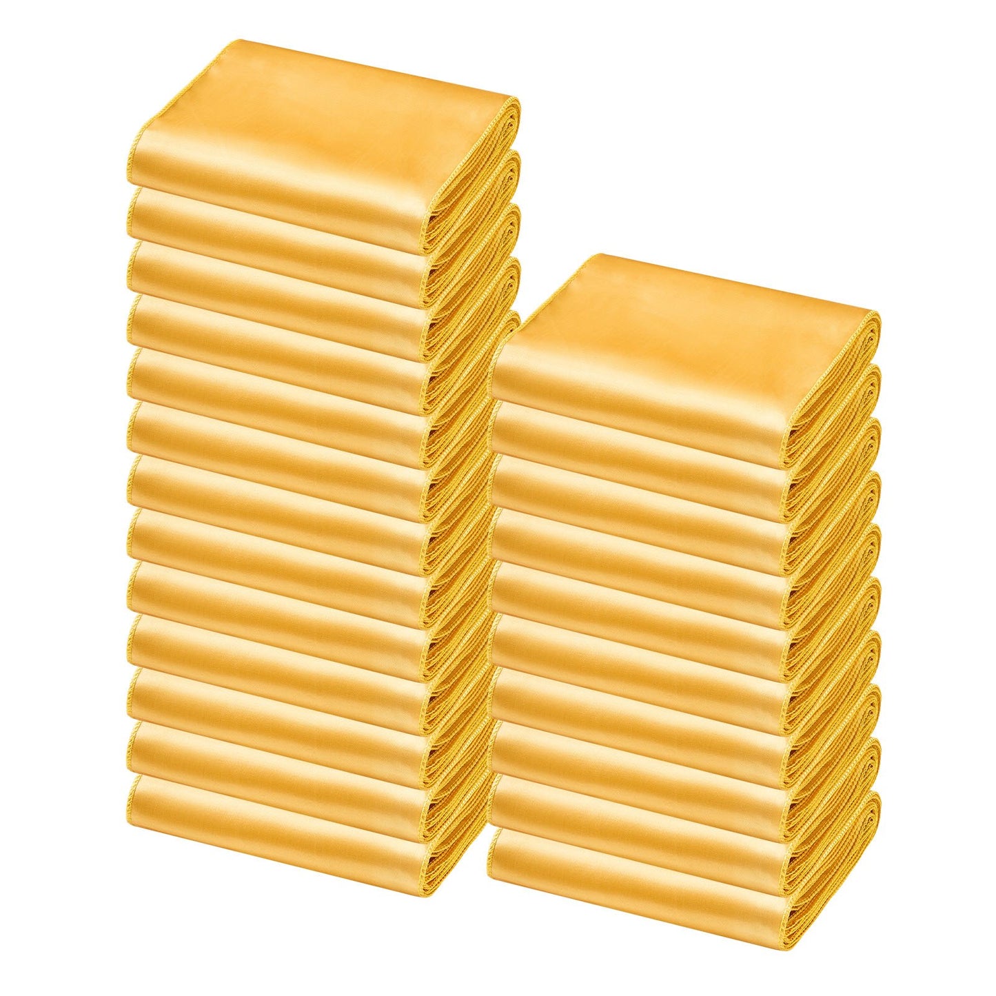 Satin-Stuhlschleifen, 50 Stück, 7 x 108 Zoll, Gold, für Hochzeitsfeiern, Babypartys, Bankette und andere festliche Anlässe.