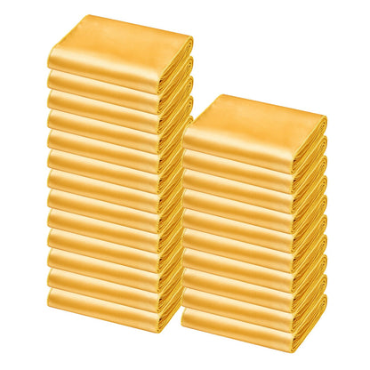 Satin-Stuhlschleifen, 50 Stück, 7 x 108 Zoll, Gold, für Hochzeitsfeiern, Babypartys, Bankette und andere festliche Anlässe.