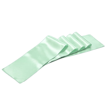 Satin Chair Sashes Bows, 100PCS Chair Ribbon Ties Back Sash, 7 x 108 inch, Light Green Wedding Reception Decoration, for Wedding Ceremony Baby Shower Party Events Banquet Chair Cover Decoration