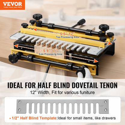 Dovetail Jig 30.5 cm Precise Dove Tailing Router Jigs with 1.27 cm Template