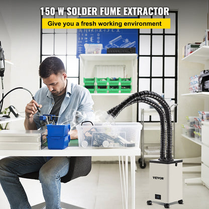 Solder Fume Extractor, 150W 106 CFM Smoke Absorber, 3-Stage Filters 3 Speed with a Hose for Soldering, Laser Engraving and DIY Welding