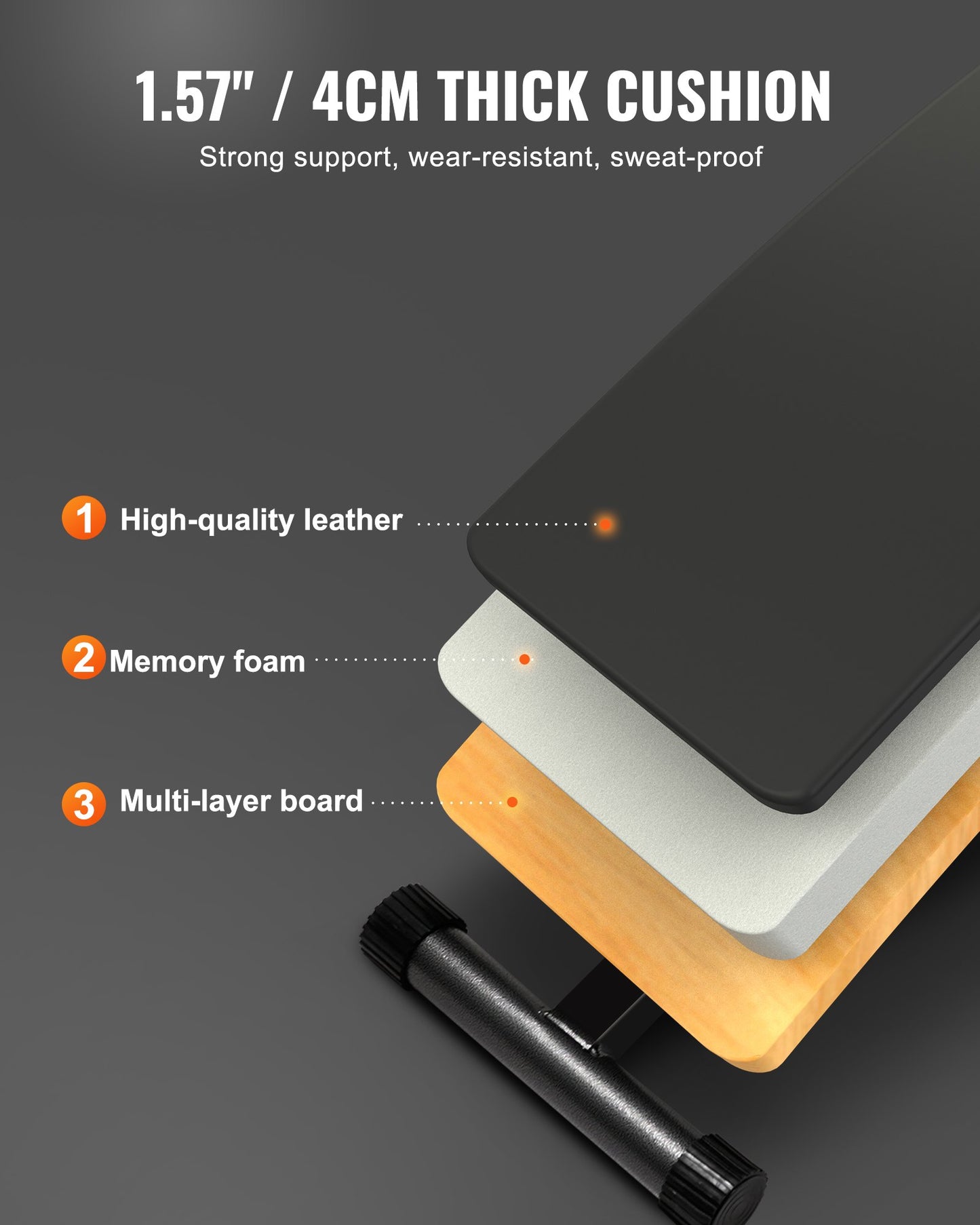 Sit-up-Bank, klappbare, gebogene Bauchmuskelbank mit 5 verstellbaren Höheneinstellungen, robustem Stahl, rutschfestem Design, 226 kg Belastbarkeit für Heim-Fitnessstudio-Workouts, Krafttraining, Ganzkörpermuskulatur