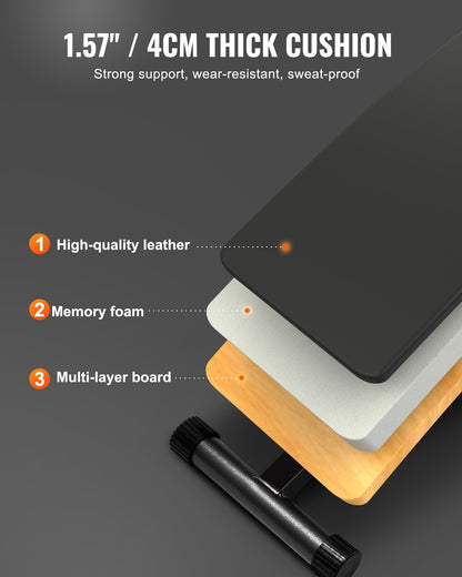 Sit-up-Bank, klappbare, gebogene Bauchmuskelbank mit 5 verstellbaren Höheneinstellungen, robustem Stahl, rutschfestem Design, 226 kg Belastbarkeit für Heim-Fitnessstudio-Workouts, Krafttraining, Ganzkörpermuskulatur