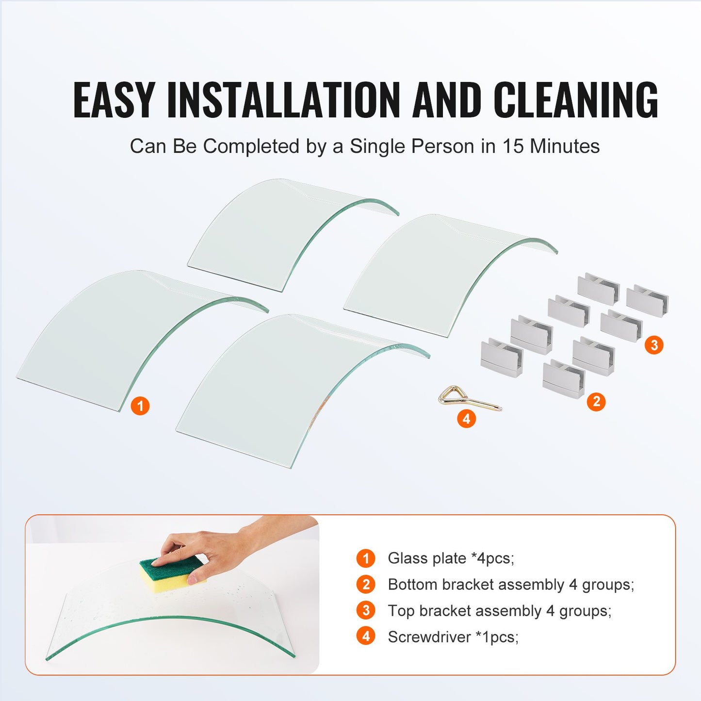 Windschutz für Feuerstelle, 66 x 66 x 15 cm großer Flammenschutz aus Glas, runder Glasschutz, 6 mm dicker Feuertisch, Flammenschutz aus klarem Sicherheitsglas, Füße aus Aluminiumlegierung für Propan, Gas, Außenbereich