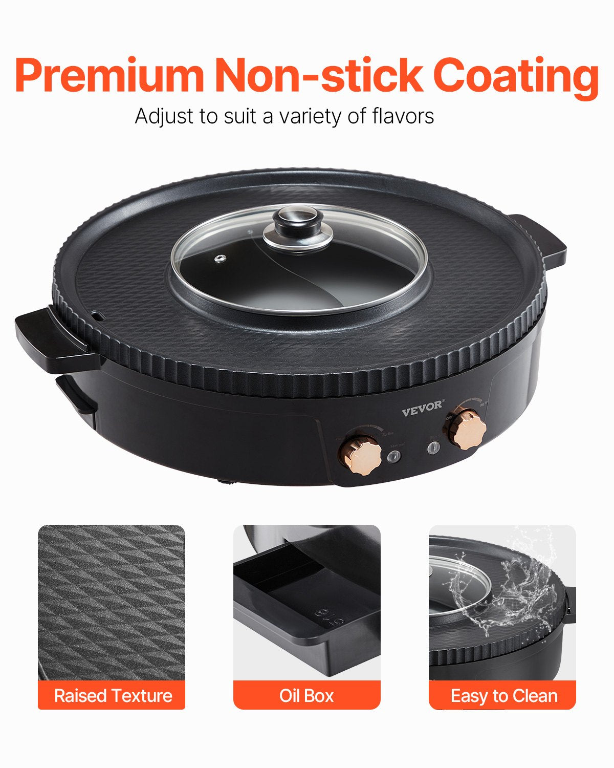 Hot Pot with Grill, 1800W 2-in-1 Electric Smokeless Grill and Hot Pot, Korean BBQ Shabu Shabu Hotpot with Separate Dual Temperature Control, Non-stick Pan, for 2-8 People Family Dining