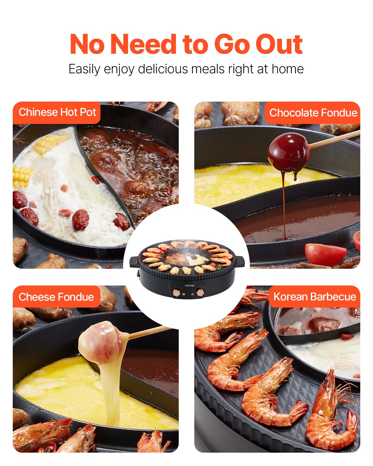 Hot Pot with Grill, 1800W 2-in-1 Electric Smokeless Grill and Hot Pot, Korean BBQ Shabu Shabu Hotpot with Separate Dual Temperature Control, Non-stick Pan, for 2-8 People Family Dining