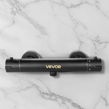 Thermostatic Shower Faucet Valve, 38℃ Secure Lock Thermostatic Shower Valve Trim Kit, Hot Cold Water Showering Faucet Temperature Control Valves with Electrophoretic Coating for Bathroom, RV