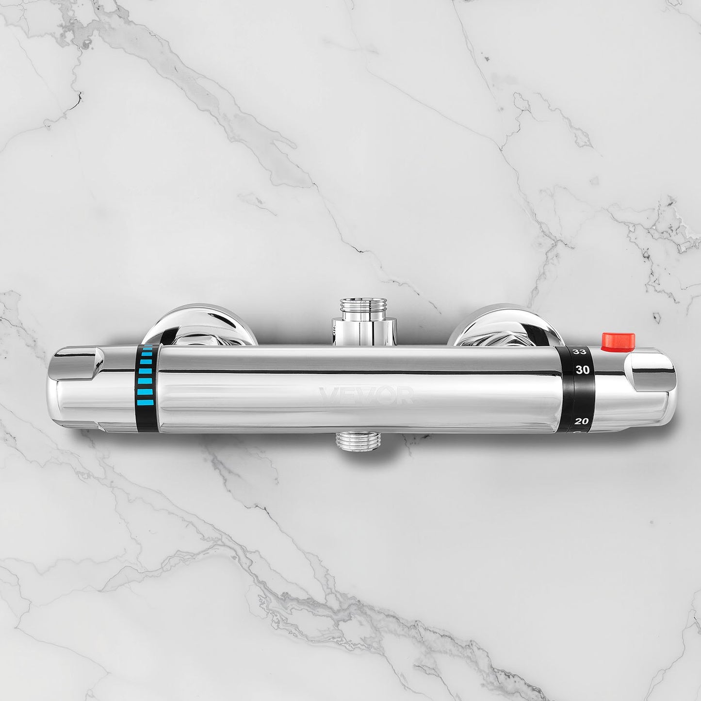 Thermostatic Shower Faucet Valve, Anti-Scald 38℃ Secure Lock Thermostatic Shower Mixer Valve, Hot Cold Water Showering Faucet Temperature Control Valves for Bathroom, RV, Chrome-Plated Coating