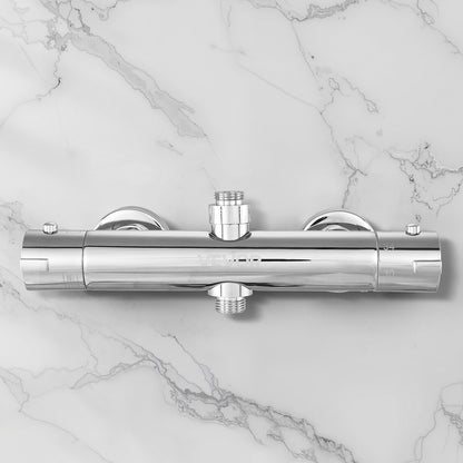 Thermostatic Shower Faucet Valve, 38℃ Secure Lock Thermostatic Mixing Valve, Hot Cold Water Showering Faucet Temperature Control Valves with Consistent Water Temperature for Bathroom, RV, Camper