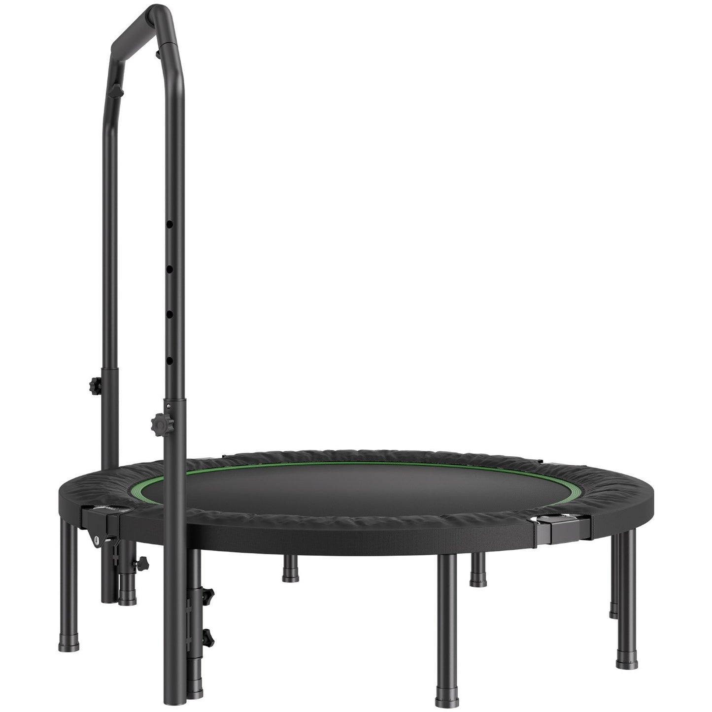 Foldable Mini Trampoline, 52 Inch Fitness Rebounder, Max Load 450lbs Exercise Trampoline, Stable & Quiet Trampoline with 4 Level Height Adjustable Foam Handle, for Adults Indoor/Garden Workout