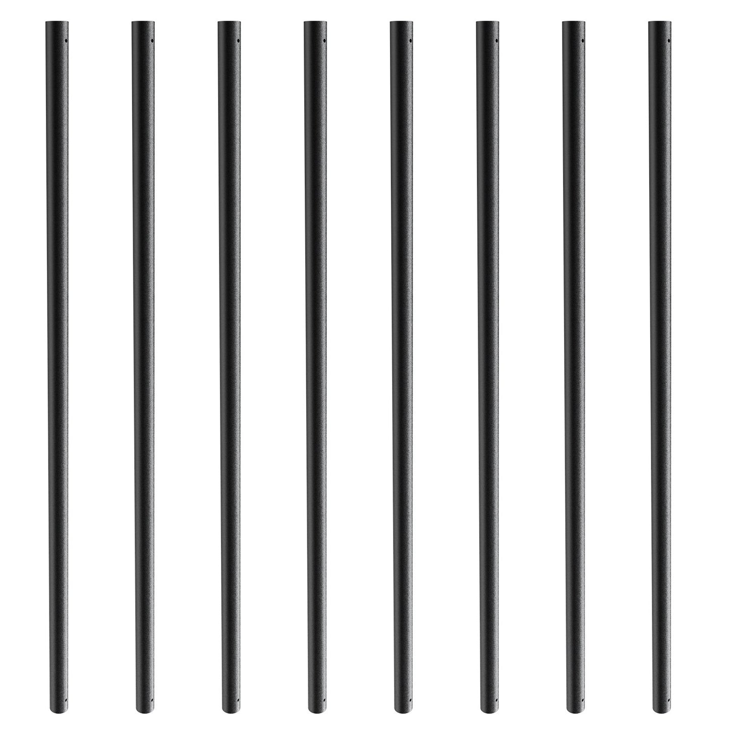 Staircase Metal Balusters, 3/4'' Round x 32'' Long Aluminum Decorative Banister Spindles, 101 Pack Deck Baluster with Screws, Classic Hollow Deck Railing Satin Black Powder Coated for Porch