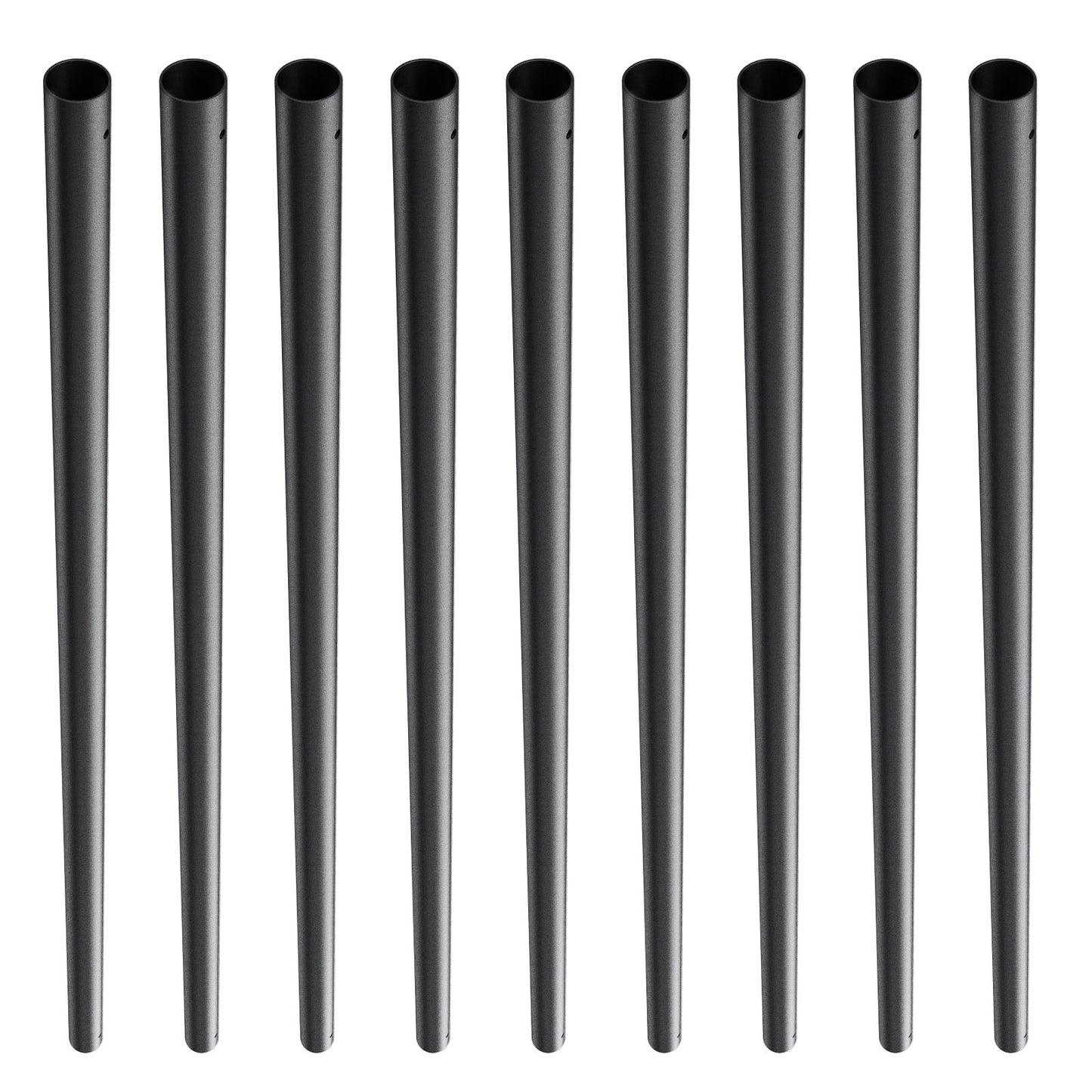 Staircase Metal Balusters, 3/4'' Round x 32'' Long Aluminum Decorative Banister Spindles, 101 Pack Deck Baluster with Screws, Classic Hollow Deck Railing Satin Black Powder Coated for Porch