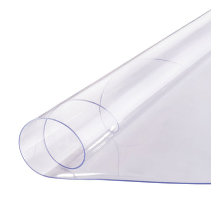 Plastic Table Cover, 48 x 48 Inch 2.0 mm Thick Clear Table Protector, Round PVC Desk Mat, Waterproof & Easy Cleaning Desk Pad Tablecloth, for Office Dresser Dining Room Table Night Stand