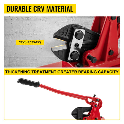 24\" Bench Type Hand Swager, Cutting Capacity 3/8\" Bolt Cutter Bench Type, Hardness 35-45HRC Crimping Tool Bench Wire Rope Cable, Red Swaging Machine for Swaging and Cutting, Arm Bench Swager