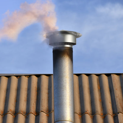 Schornsteinabdeckung, 152,4 mm, runde Dachabdeckung aus Edelstahl 304, 300 mm verstärkte Kappen, wetterfest, mit verstärkten Schrauben und einfacher Montage für optimale Wärmedämmung, silberfarben