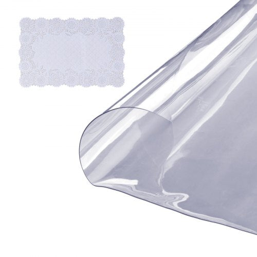 Transparente Tischschutzhülle, runde Tischdecke (1230 mm Durchmesser), 1,5 mm dicke PVC-Tischdecke, wasserdichter Schutz für Schreibtisch, Couchtisch und Esstisch