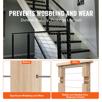 20 Pack Invisible Cable Railing kit, T316 Stainless Steel 3.2mm Invisible Receiver and Swage Stud End for Cable Railing, Swage Tensioner 3.2mm for Wood/Metal Post, Cable Railing Hardware, Silver