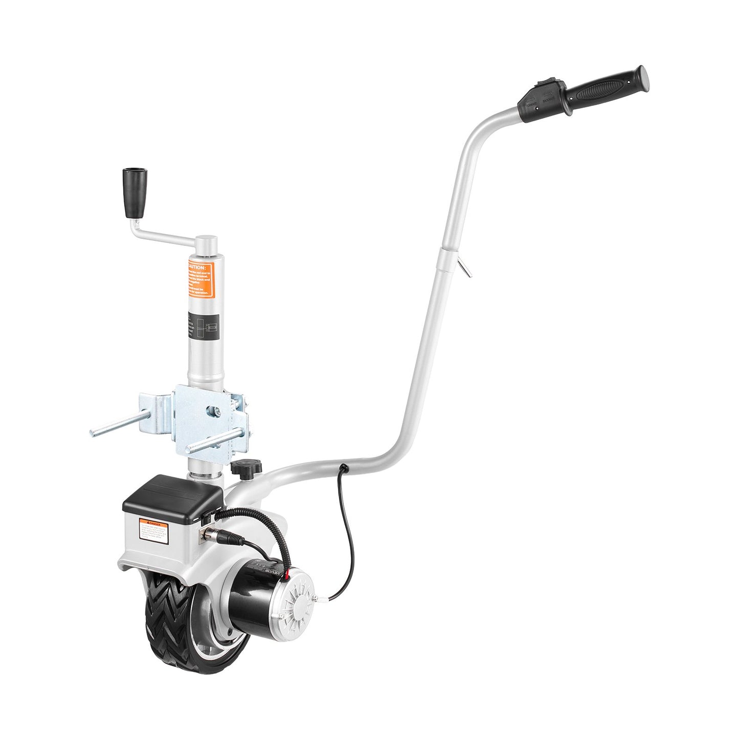 Electric Trailer Dolly, 2.5 T Towing Capacity, 380W 12V Motorized Jockey Wheel with 7 m/min Moving Speed, 31-63 cm Adjustable Clamp Height & 20.3 cm Rubber Tire, For Moving Caravan Boat